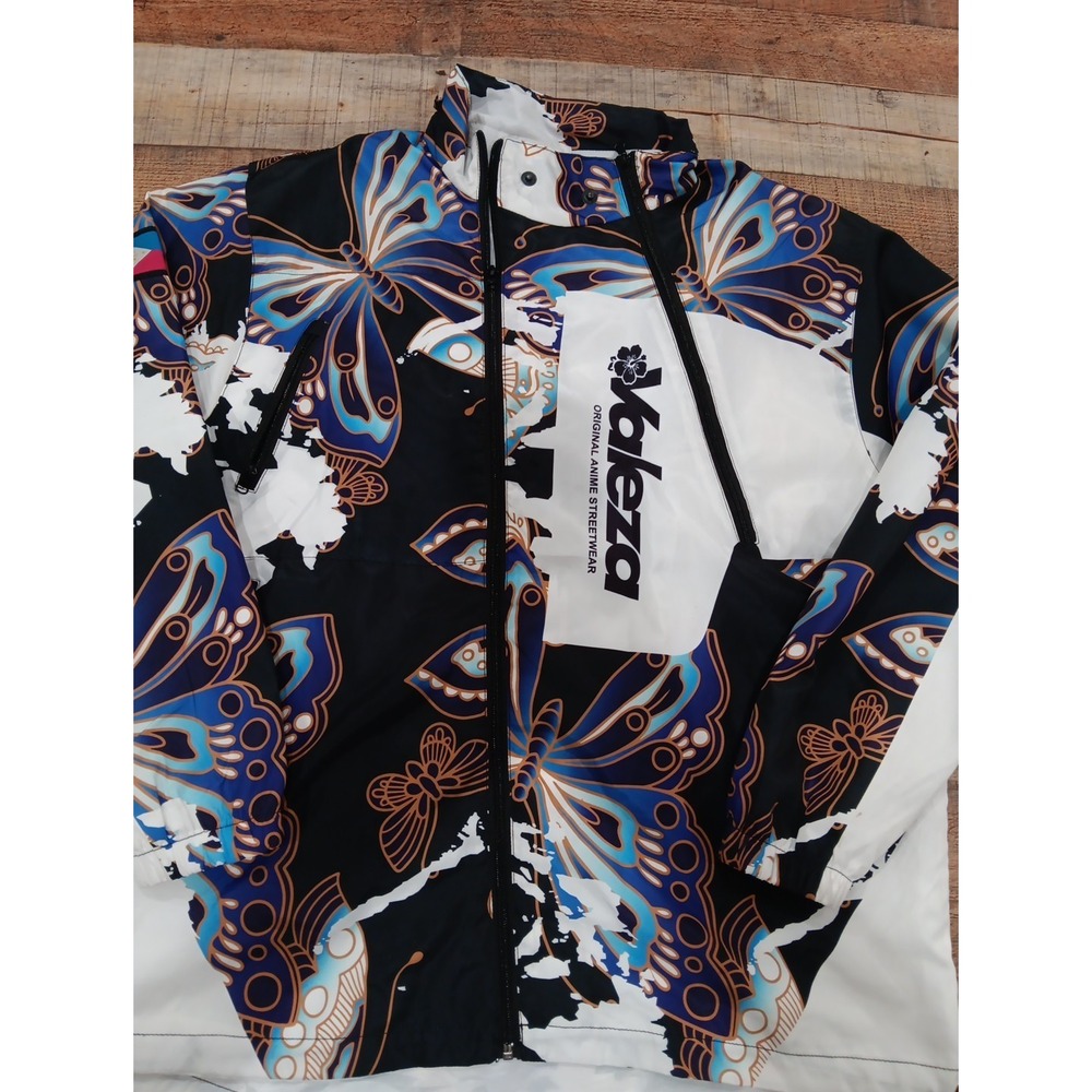 Valeza Anime Streetwear Hooded Windbreaker Happy Endings Butterfly Size 2XL 2504